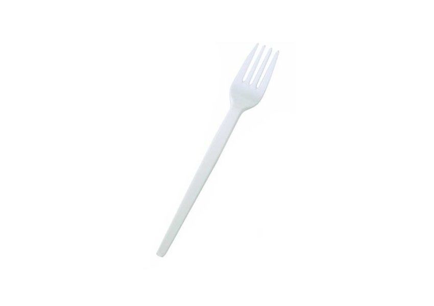 Plastové jednorazové vidličky, biele, 180 mm