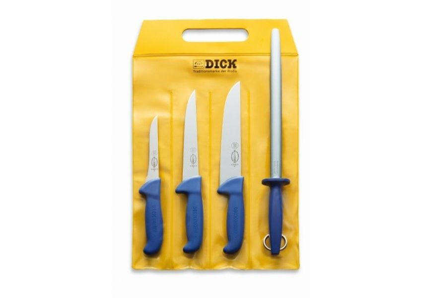 F. DICK, 4-dielna sada nožov s ocieľkou, ErgoGrip