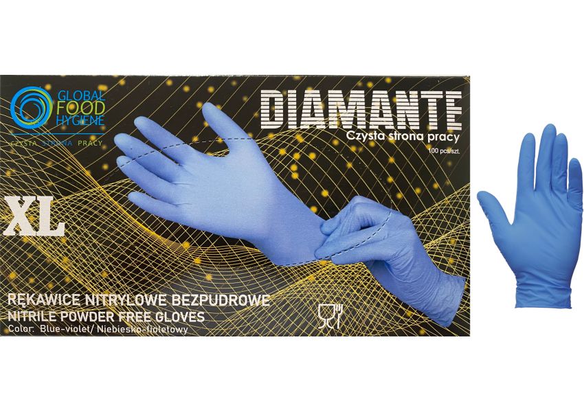 Nitrilové rukavice DIAMANTE/SUPREME, nepudrované, BAL. 100 KS