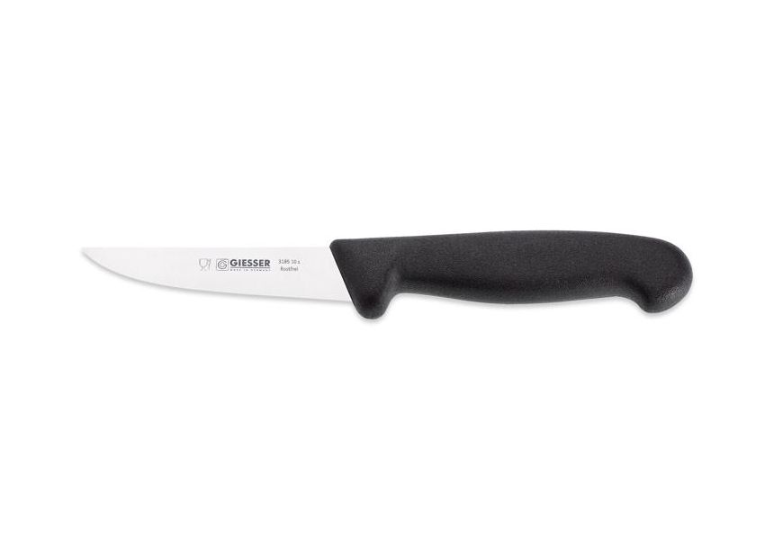 Giesser, Nôž na hydinu v čiernej farbe, pevný, 10 cm, 3185-10s