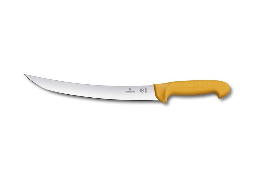 SWIBO rozrábkový nôž s ohnutou čepeľou žltý, pevný, 26 cm, 5.8435.26
