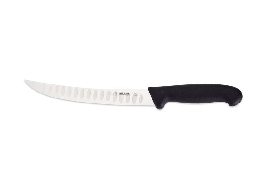 Giesser mäsiarsky nôž s vrúbkovaním čierny, 22 cm, 2005-22