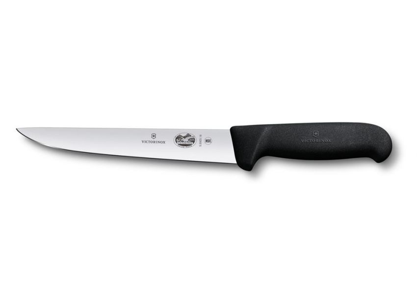 Victorinox Fibrox, vykrvovací nôž, čierny, 18 cm, 5.5503.18