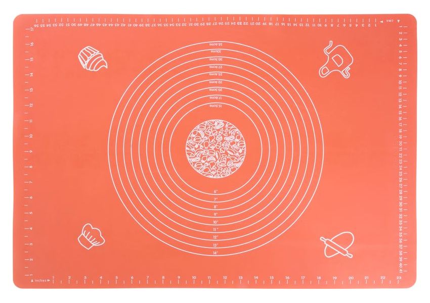 Silik&oacute;nov&aacute; podložka na cesto, červen&aacute;, 64x45 cm