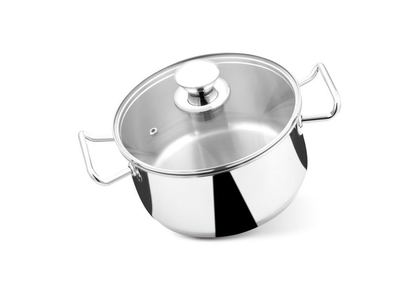 Nerezov&yacute; hrniec Chloe, 26 cm, 10 lit., so sklenenou pokrievkou