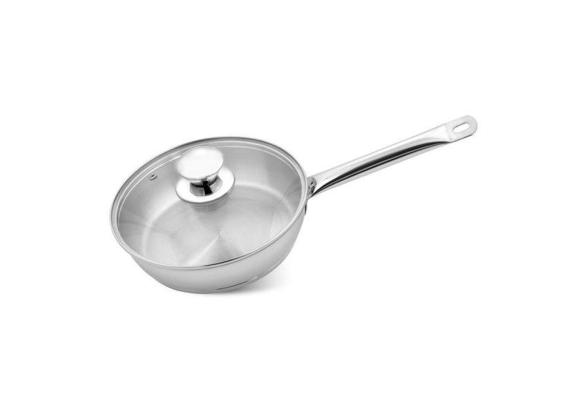 Nerezov&aacute; panvica Chloe, 24 cm, 2,5 lit., so sklenenou pokrievkou