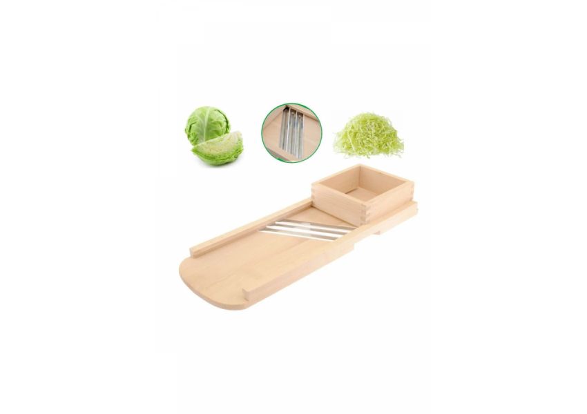 Dreven&eacute; str&uacute;hadlo na kapustu so z&aacute;suvkou 3-nožov&eacute;