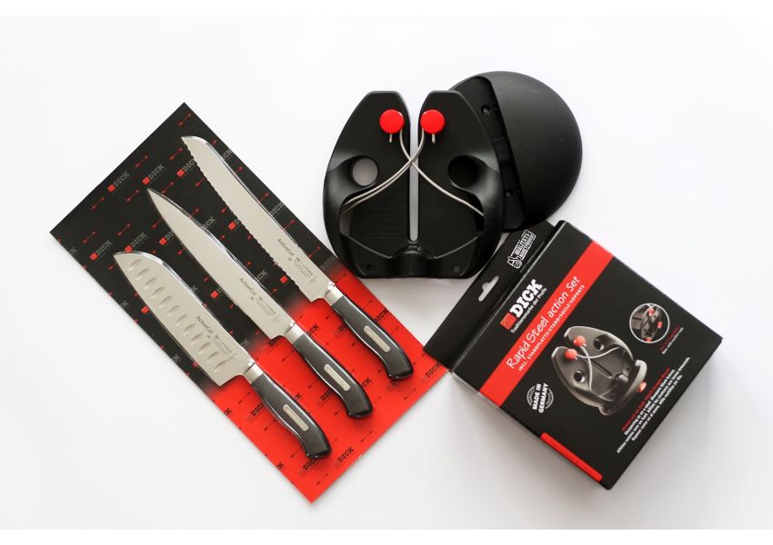 DICK 3-dielna sada nožov ActiveCut + br&uacute;ska Rapid Steel Action