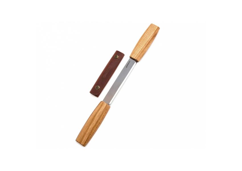 BeaverCraft rezb&aacute;rsky n&ocirc;ž DK2S - obojručn&yacute;, kožen&eacute; puzdro