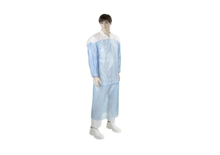 Llaboratórny plášť, bielo / modrý, balenie 10 ks