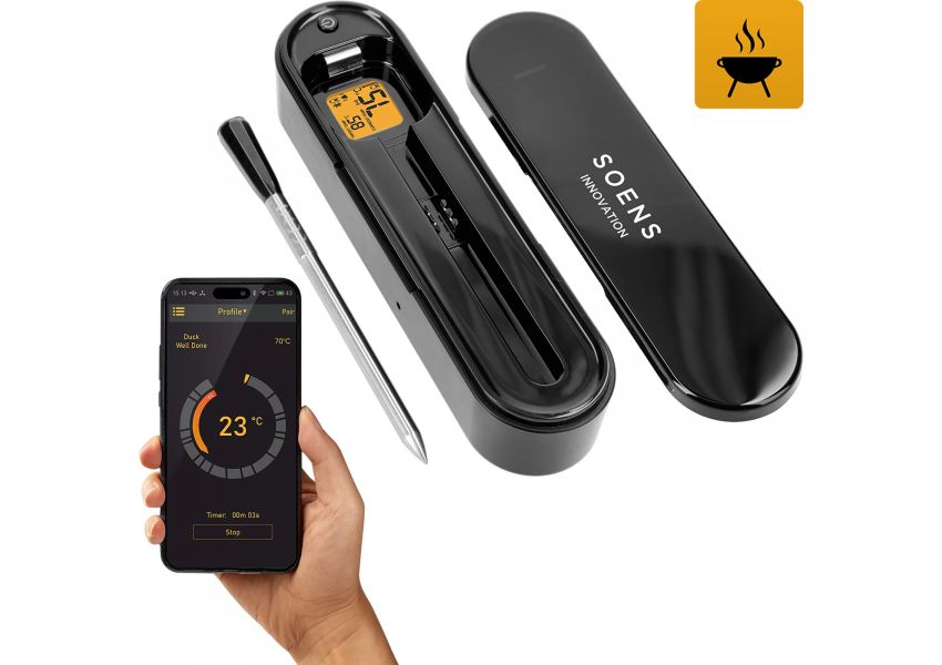 Kulin&aacute;rsky teplomer s bezdr&ocirc;tovou Bluetooth sondou